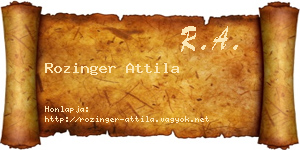 Rozinger Attila névjegykártya